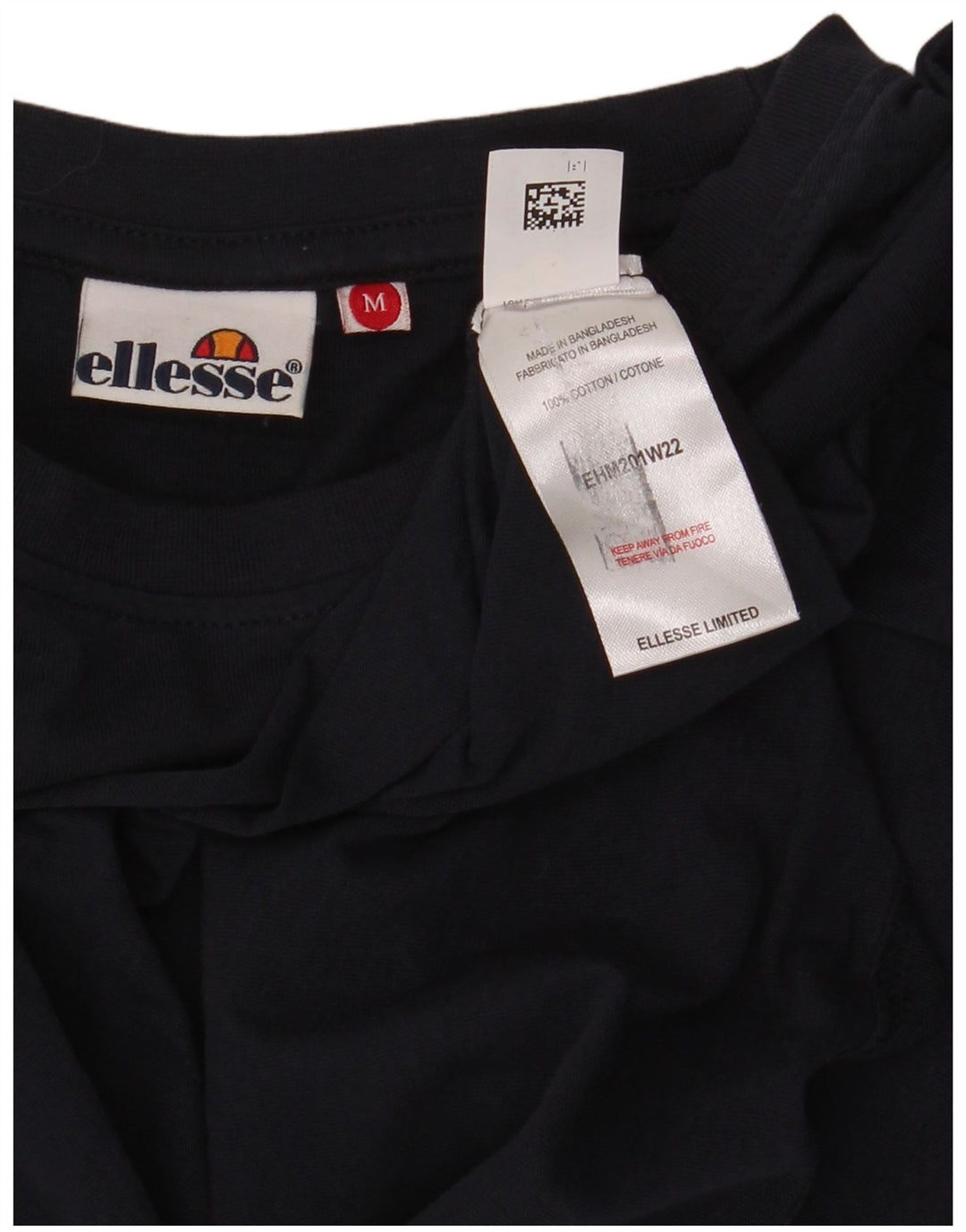 Top da uomo Ellesse a maniche lunghe in cotone blu navy medio