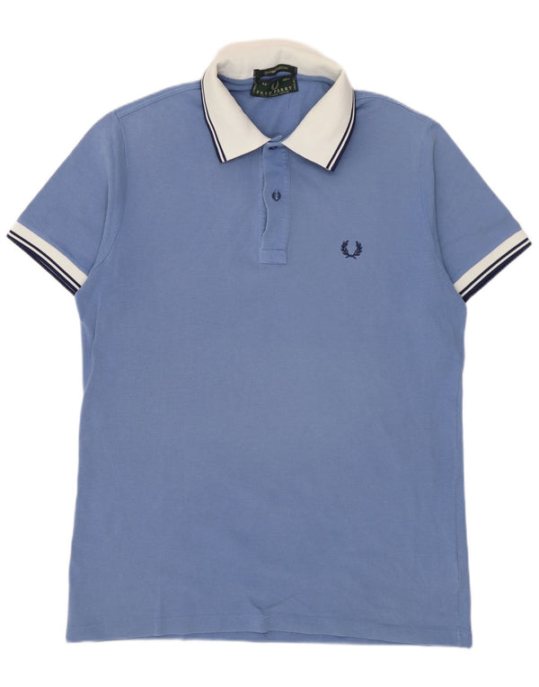 Polo da uomo Fred Perry in cotone color block blu medio