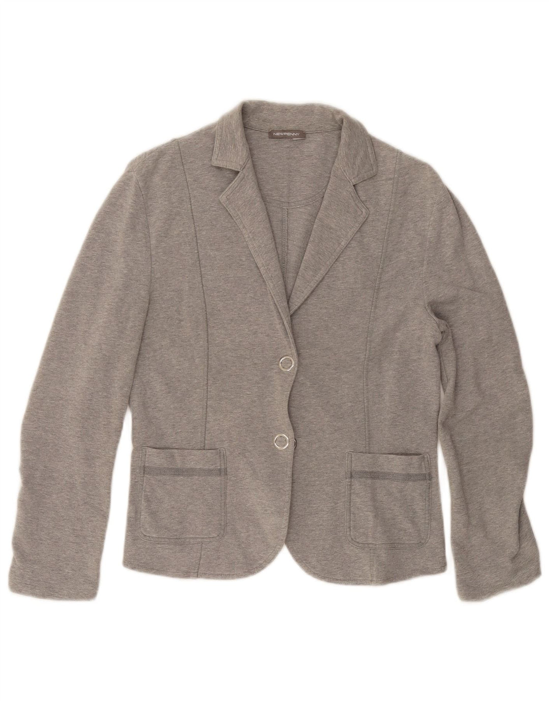 NUOVA giacca blazer a 2 bottoni da donna PENNY UK 10 piccola grigia