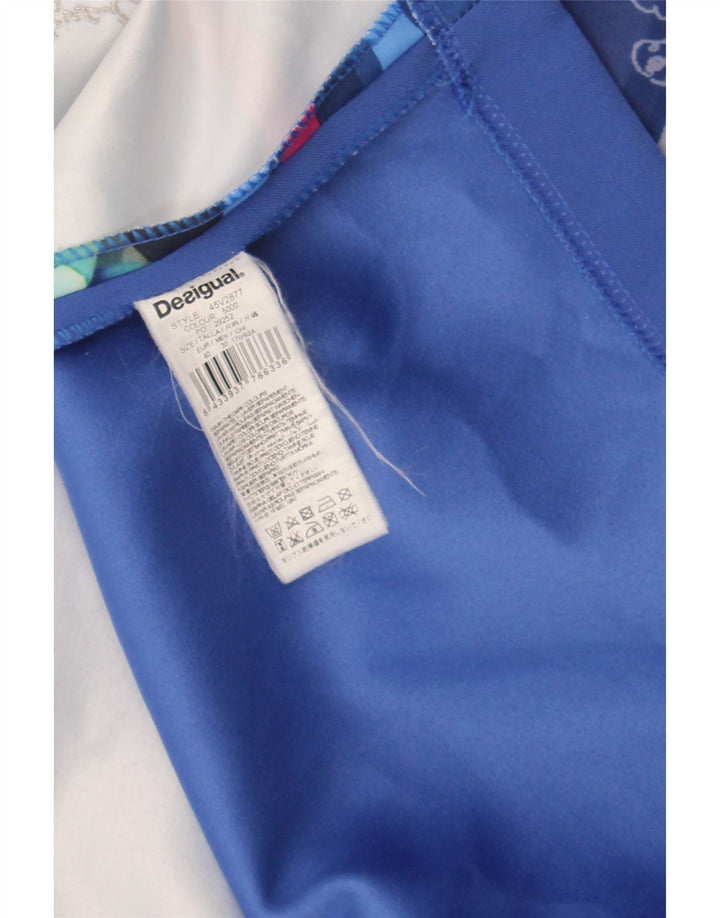 DESIGUAL Womens Sheath Dress EU 40 Medium Blue Floral Polyester Vintage Desigual and Second-Hand Desigual from Messina Hembry 