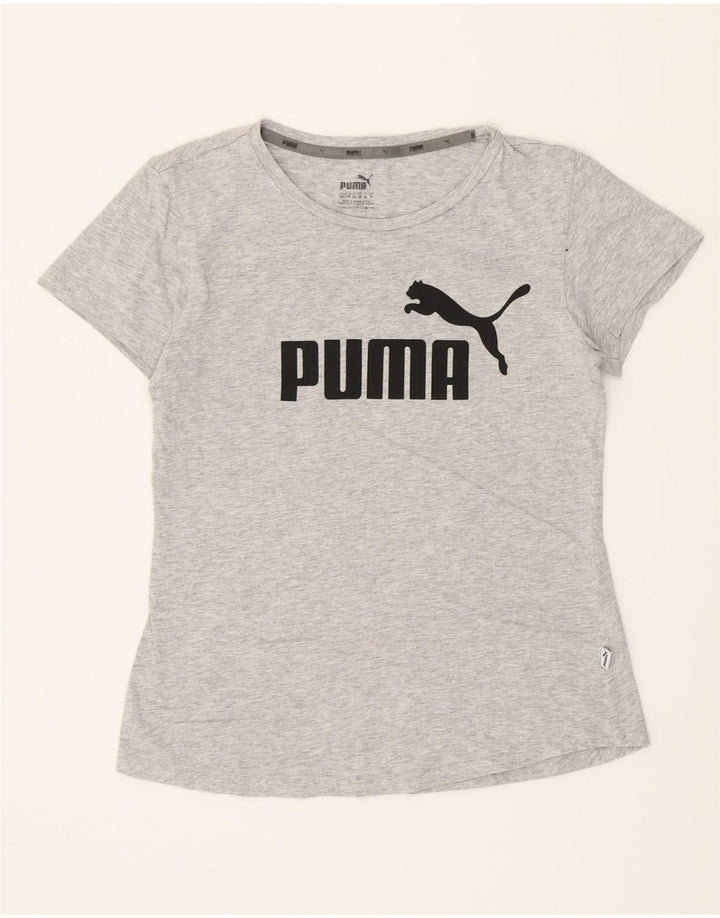 PUMA Womens Graphic T-Shirt Top UK 8 Small Grey Cotton Vintage Puma and Second-Hand Puma from Messina Hembry 