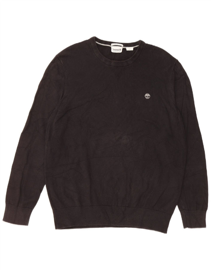 Maglione maglione girocollo da uomo Timberland grande cotone nero