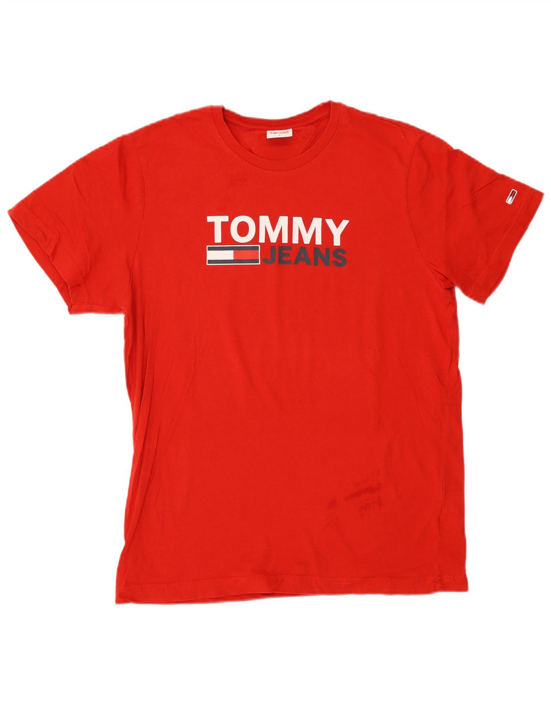 TOMMY HILFIGER T-shirt grafica da uomo Top piccola in cotone rosso