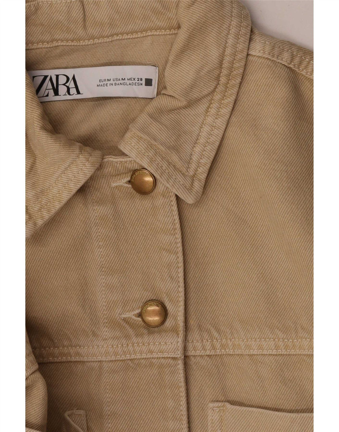 Giacca corta in denim da donna Zara UK 14 Beige medio