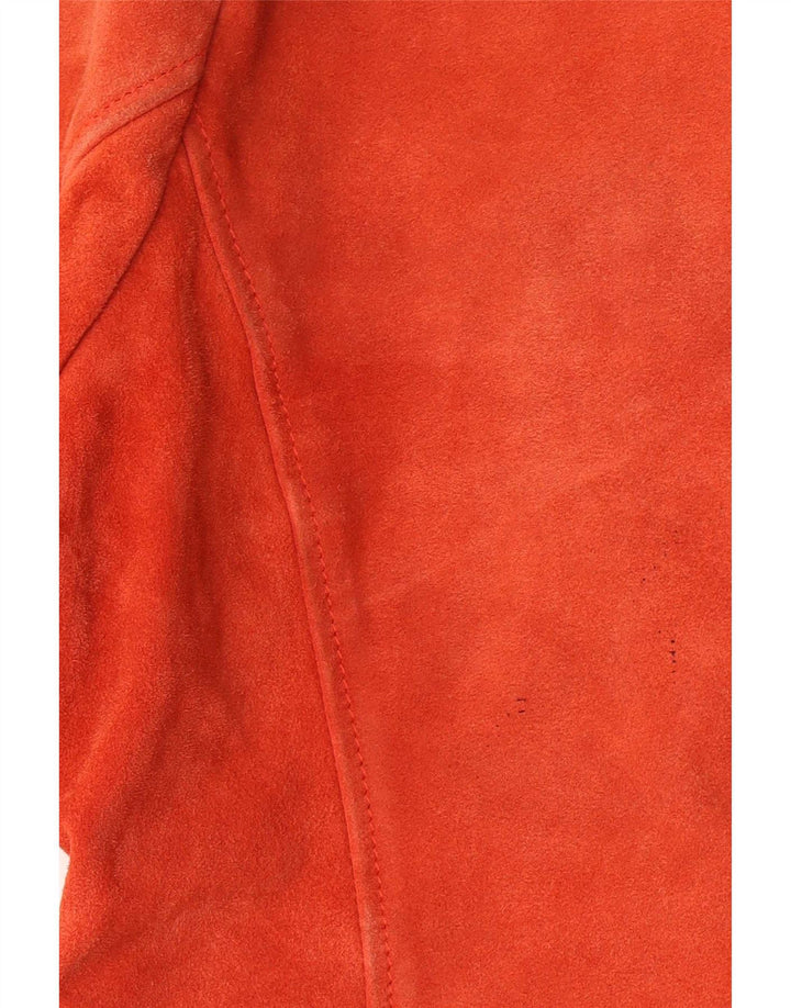 Topshop Giacca da motociclista in pelle scamosciata da donna UK 16 Grande pelle rosa