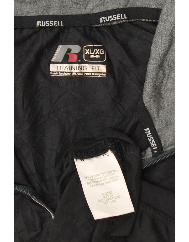 Russell Athletic Maglia da uomo Dri-Power con zip e collo a maniche lunghe XL in poliestere nero