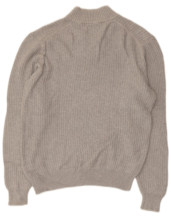 Maglione maglione a collo alto da donna Massimo Dutti UK 16 grande cotone grigio
