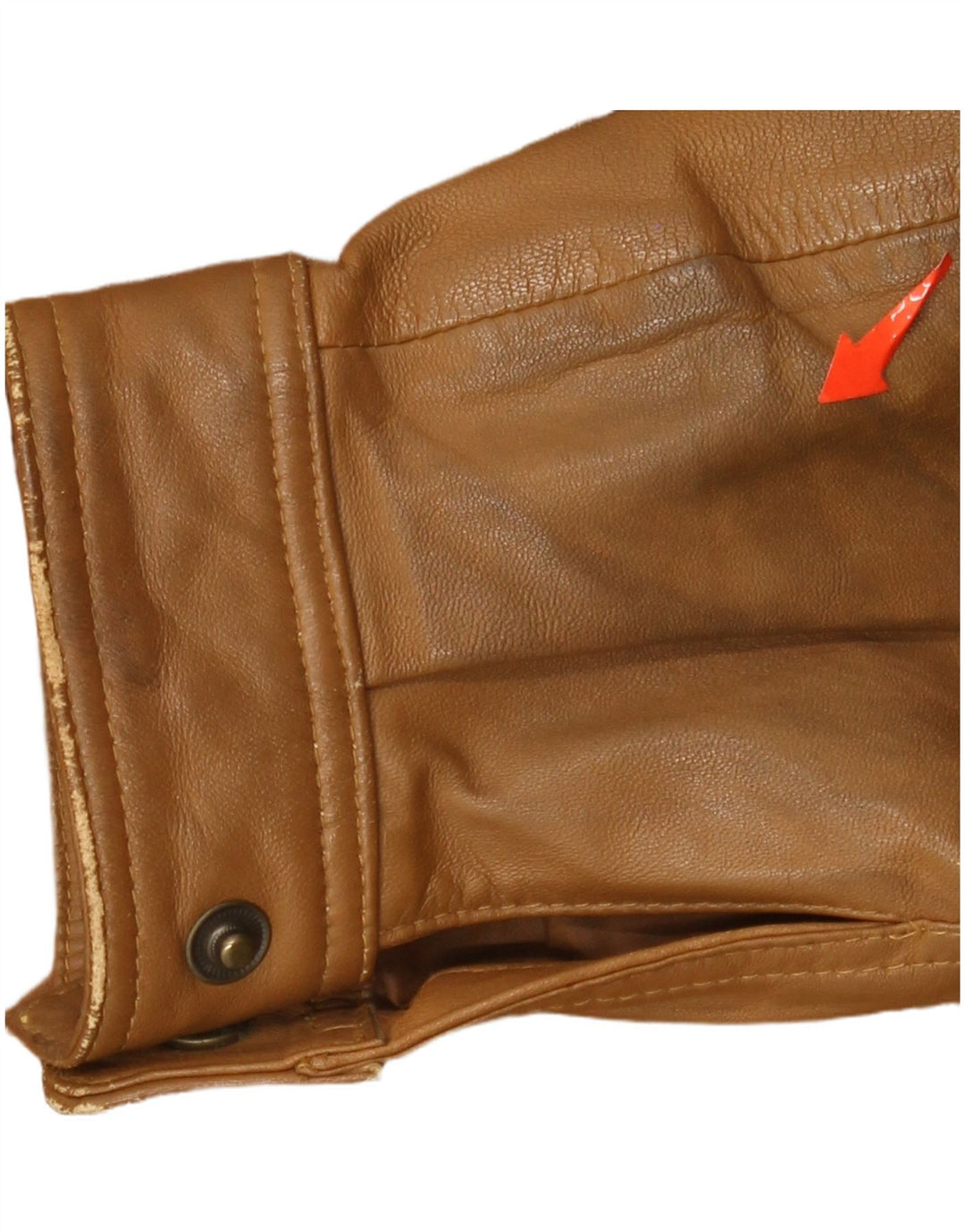 Giacca bomber da uomo vintage in pelle EU 50 grande in pelle marrone