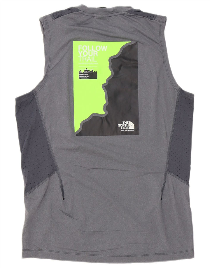 The North Face Gilet grafico da uomo Top piccolo sportivo in poliestere grigio