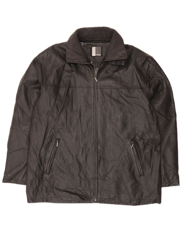 Giacca in pelle da uomo HENRY MORELL UK 42 XL Pelle nera