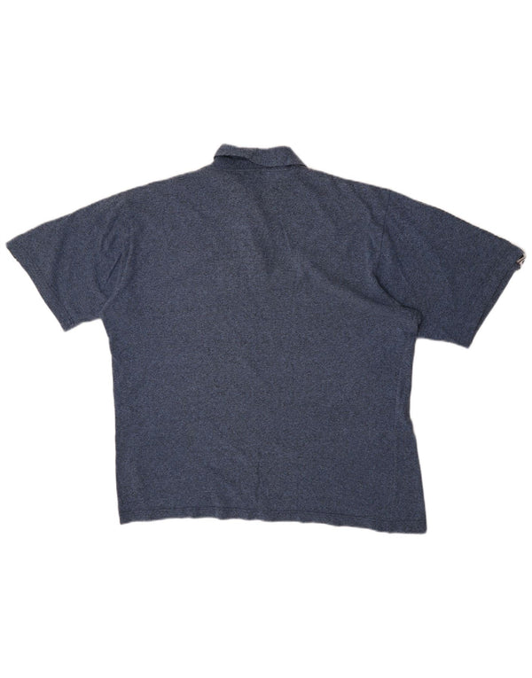 Polo grafica da uomo Asics XL in cotone color block blu