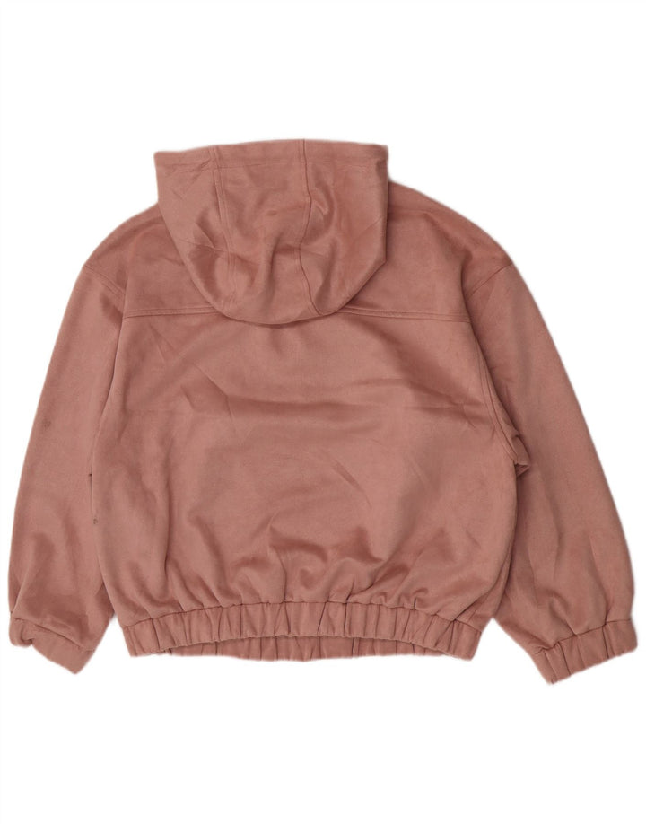 Maglione con cappuccio e zip da donna Zara UK 14 Poliestere rosa medio