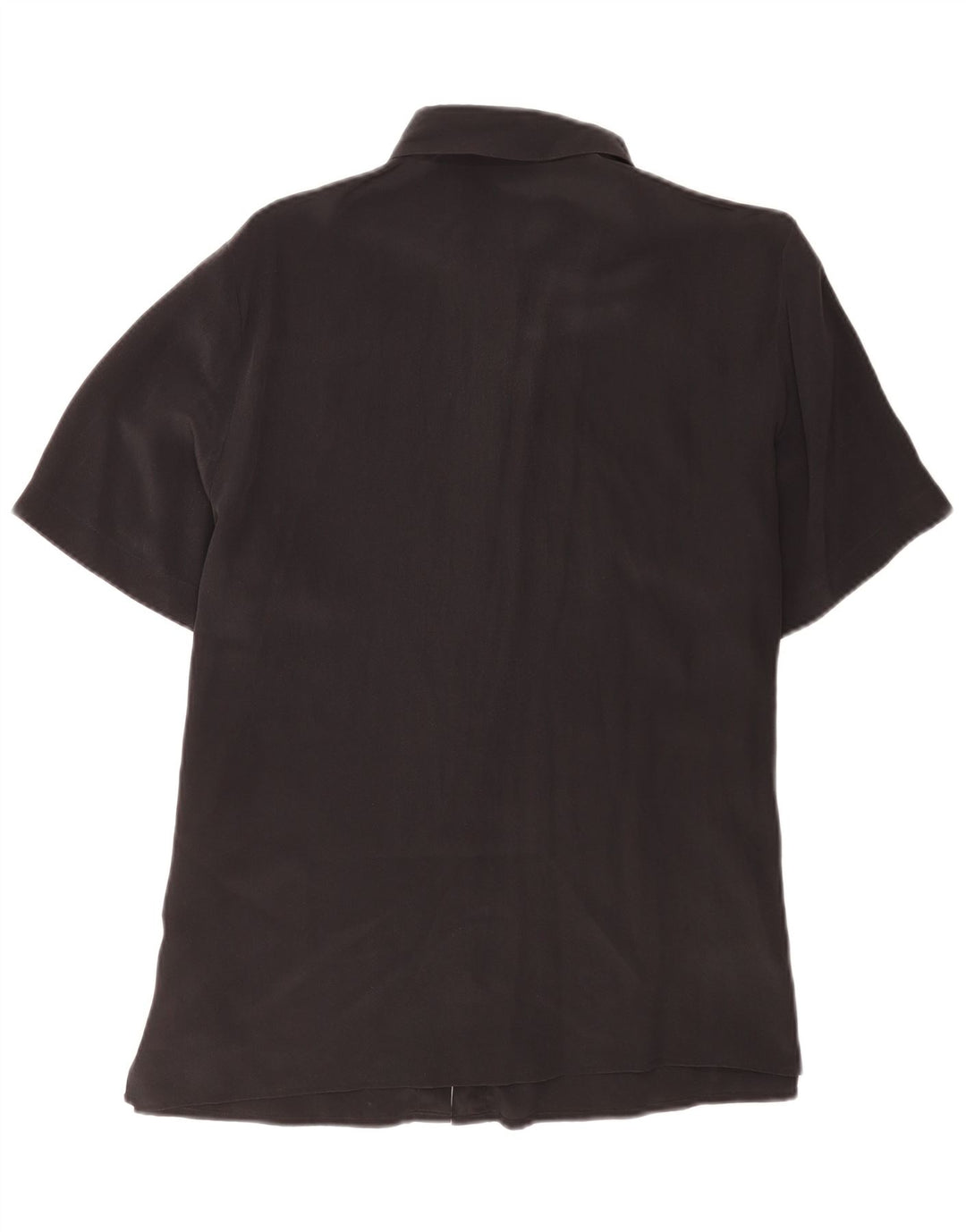 Camicia regolare da donna a maniche corte vintage EU 40 seta media nera