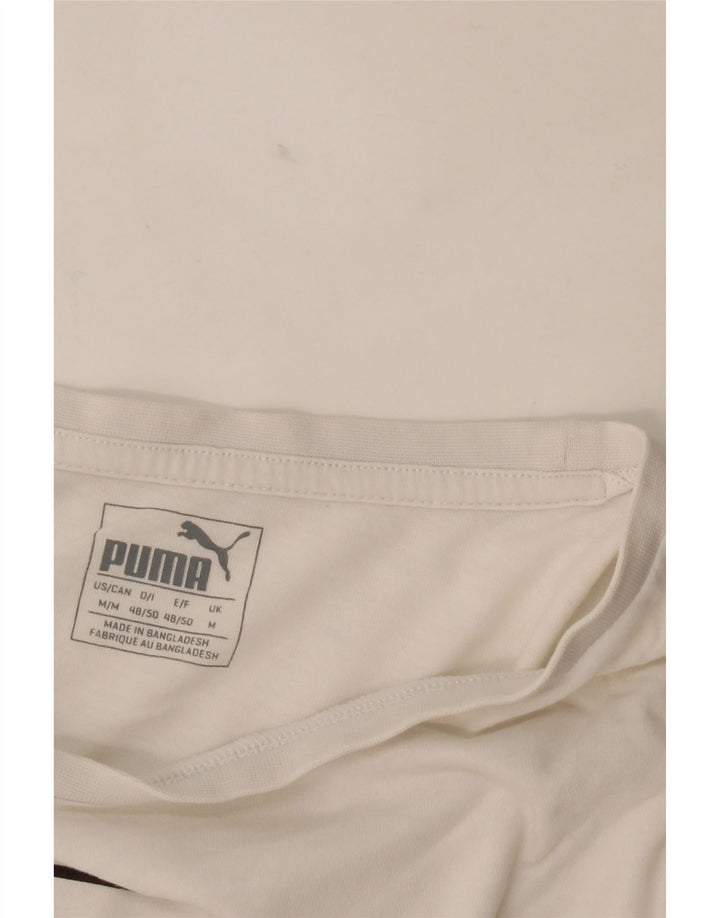 PUMA Mens Graphic T-Shirt Top IT 48/50 Medium White Cotton Vintage Puma and Second-Hand Puma from Messina Hembry 