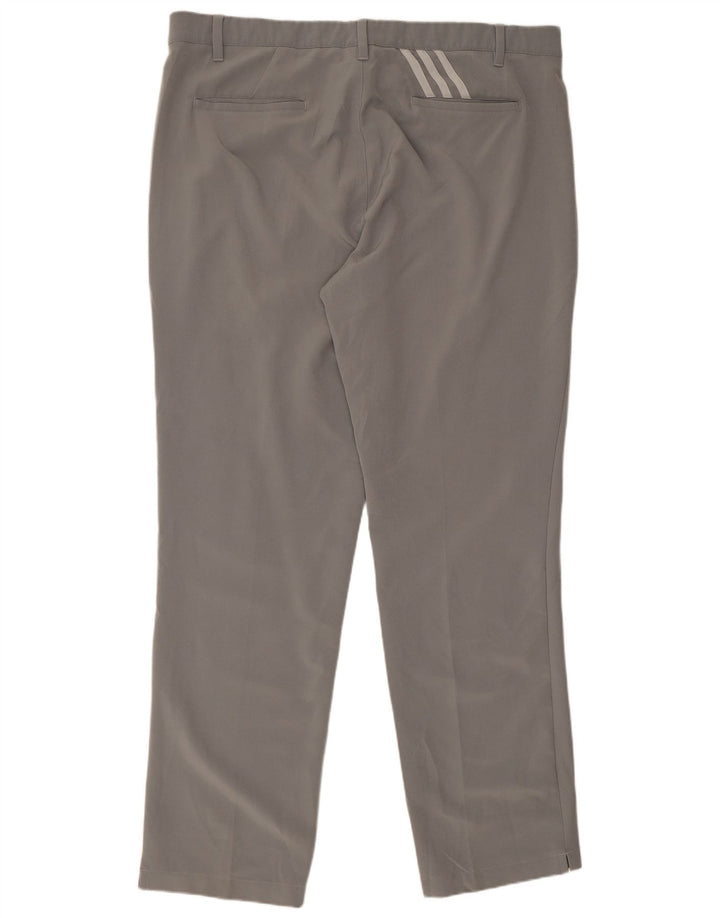 Pantaloni chino dritti da uomo Adidas W38 L32 poliestere grigio