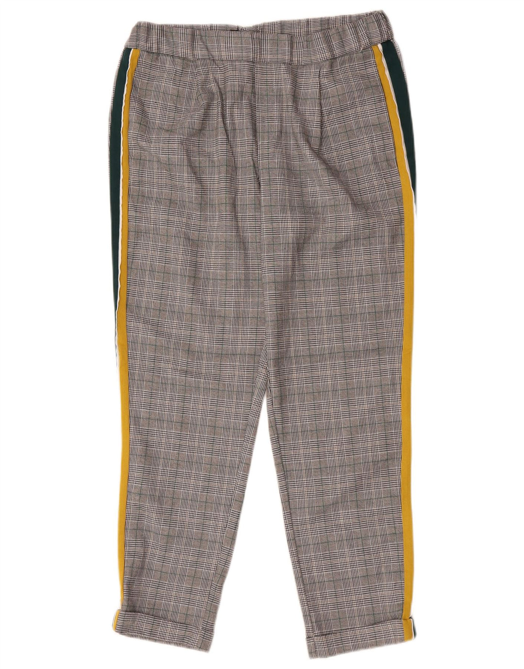 Pantaloni corti dritti da donna Zara medi W28 L25 poliestere a quadri grigi