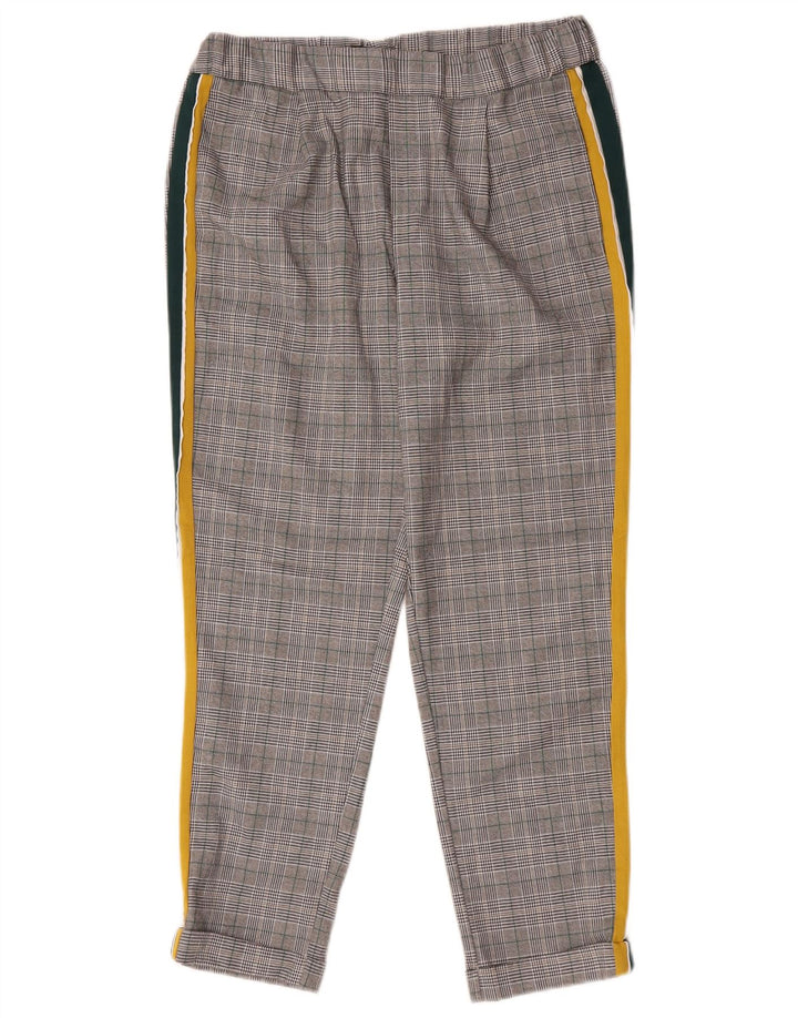 Pantaloni corti dritti da donna Zara medi W28 L25 poliestere a quadri grigi