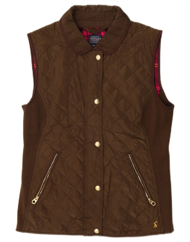 JOULES Gilet trapuntato da donna UK 12 Poliestere marrone medio