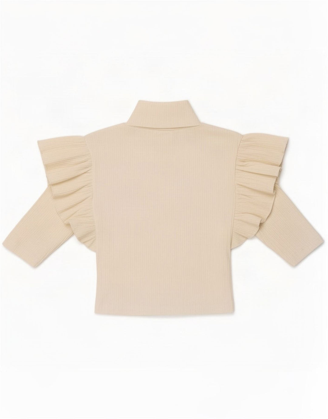 Top corto da donna Zara manica 3/4 UK 8 piccolo bianco