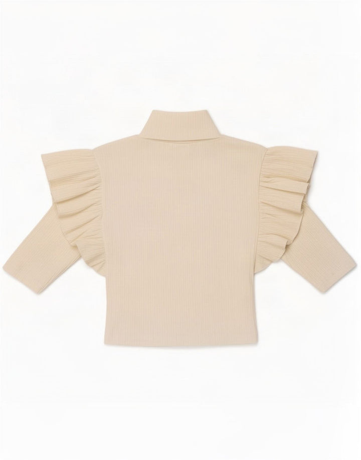Top corto da donna Zara manica 3/4 UK 8 piccolo bianco