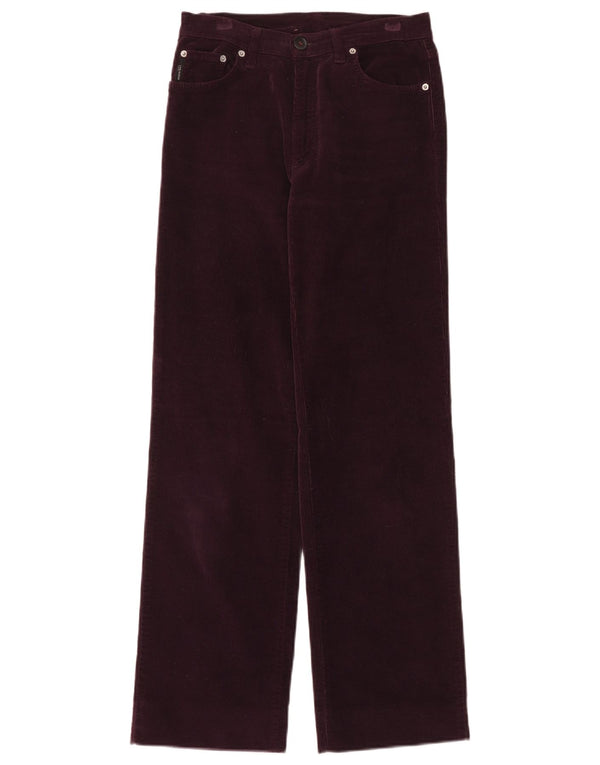 Pantaloni dritti da donna in velluto a coste Iceberg W29 L30 cotone bordeaux