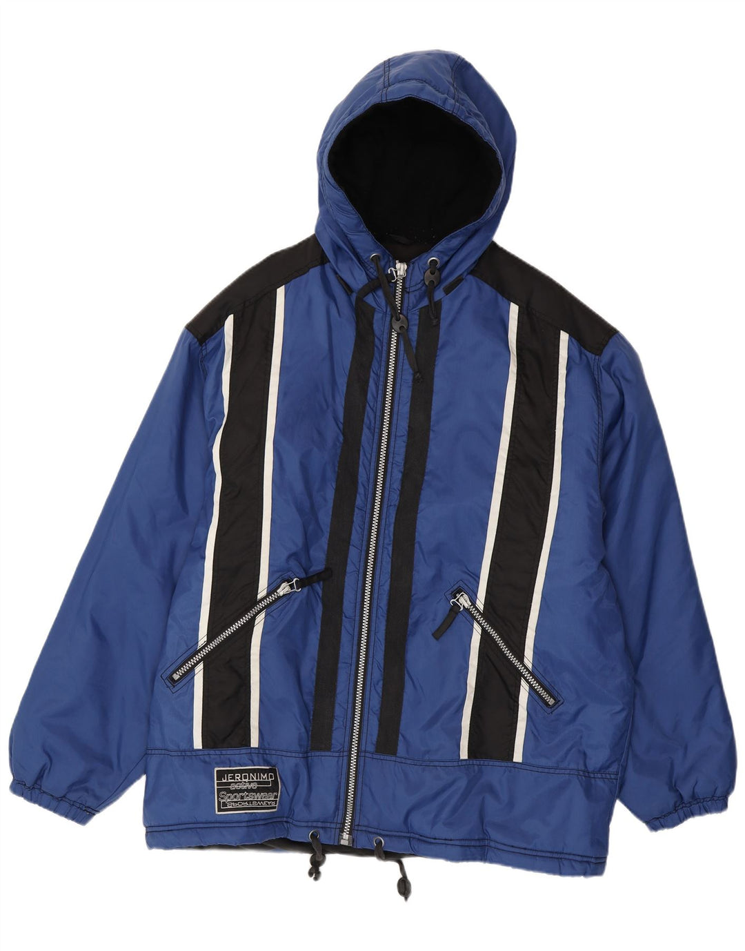 Giacca a vento con cappuccio da uomo Jeronimo UK 44 2XL Nylon color block blu