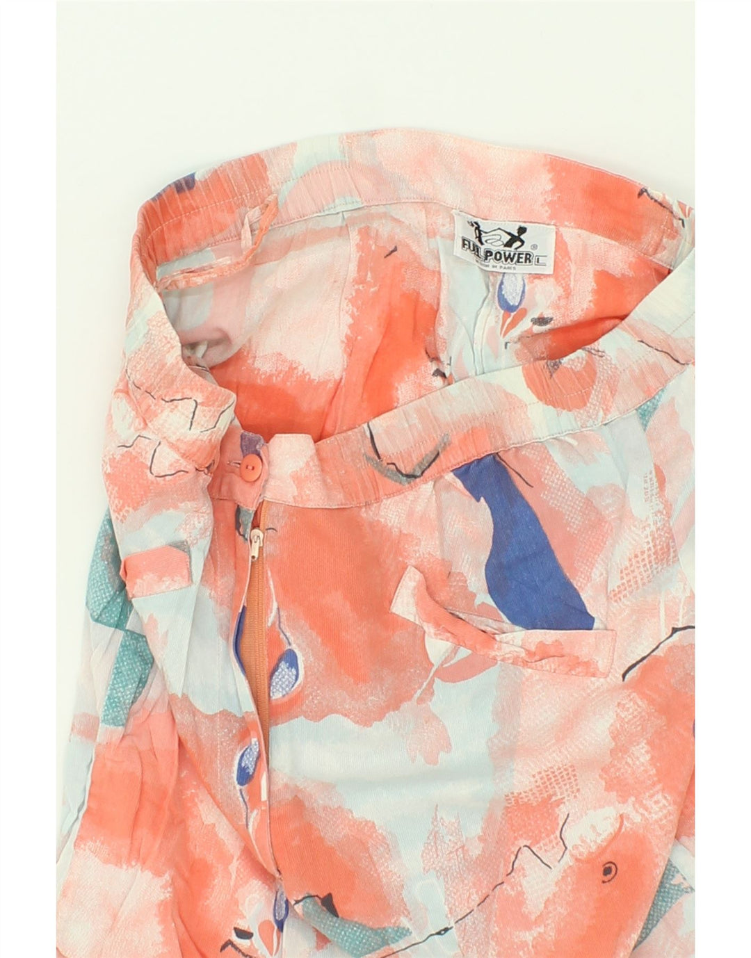 VINTAGE Womens Abstract Pattern Casual Shorts UK 14  Large  W32 Orange Vintage Vintage and Second-Hand Vintage from Messina Hembry 