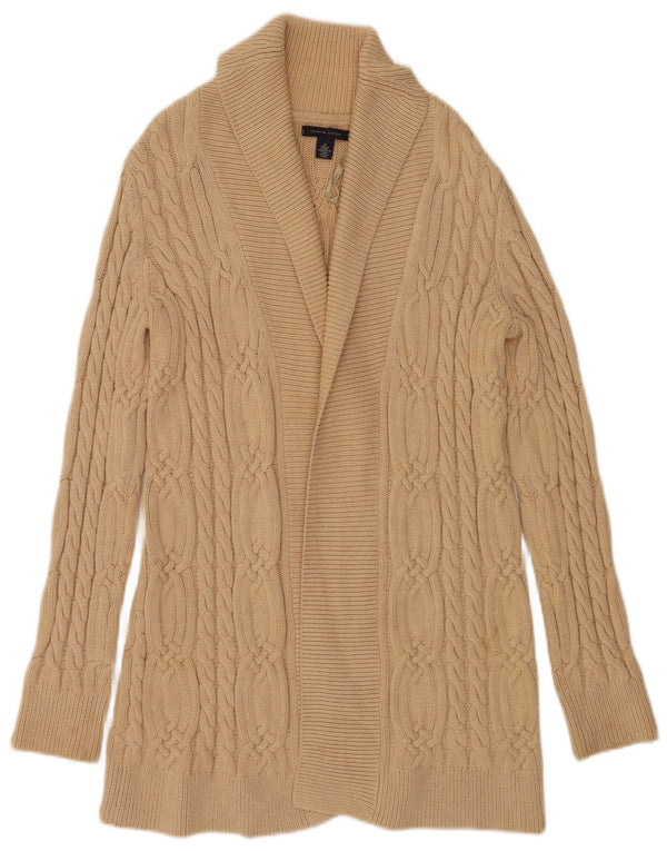 Maglione cardigan aperto lungo da donna Tommy Hilfiger UK 14 Beige medio