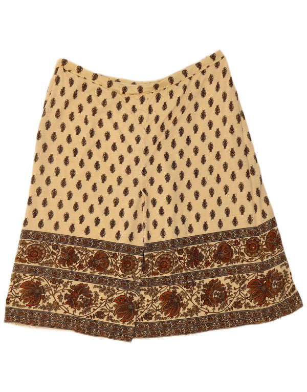 Gonna a trapezio da donna vintage W40 2XL Beige floreale