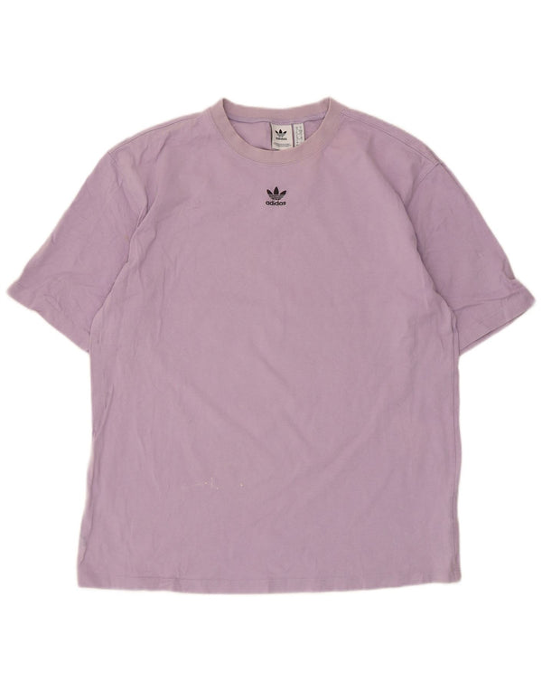 T-shirt oversize da donna Adidas UK 10 piccola in cotone viola