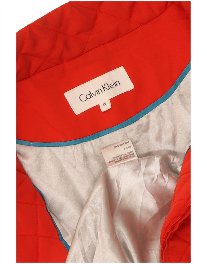 CALVIN KLEIN Giacca trapuntata da donna UK 18 XL Poliestere rosso