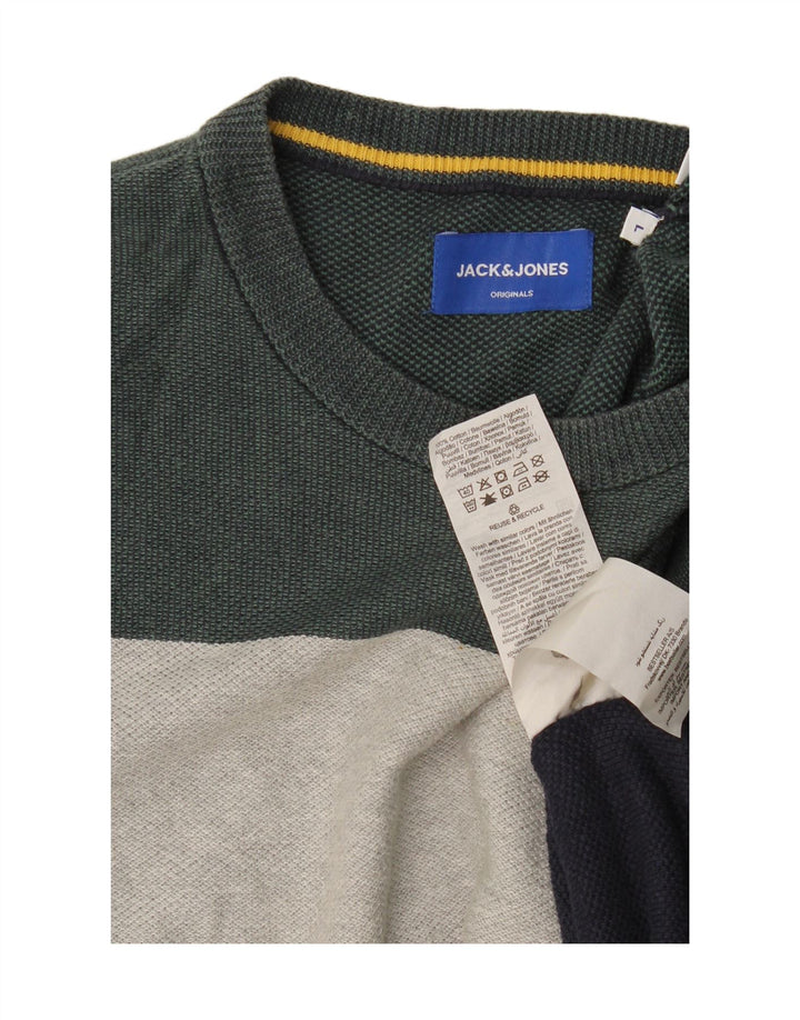 Jack & Jones Top da uomo a maniche lunghe in cotone a righe grandi multicolori