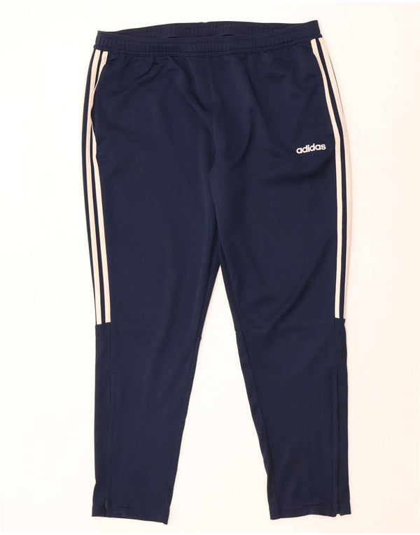 Pantaloni da tuta Adidas Climalite da uomo 2XL poliestere blu navy