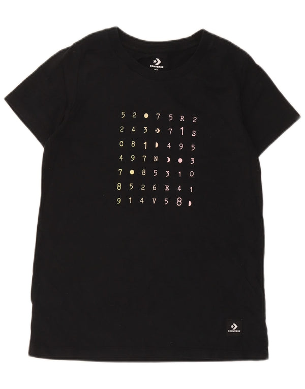 T-shirt grafica da donna Converse Top UK 6 XS cotone nero