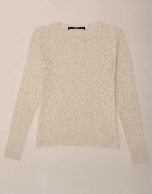 Top corto da donna a maniche lunghe Guess UK 6 XS bianco