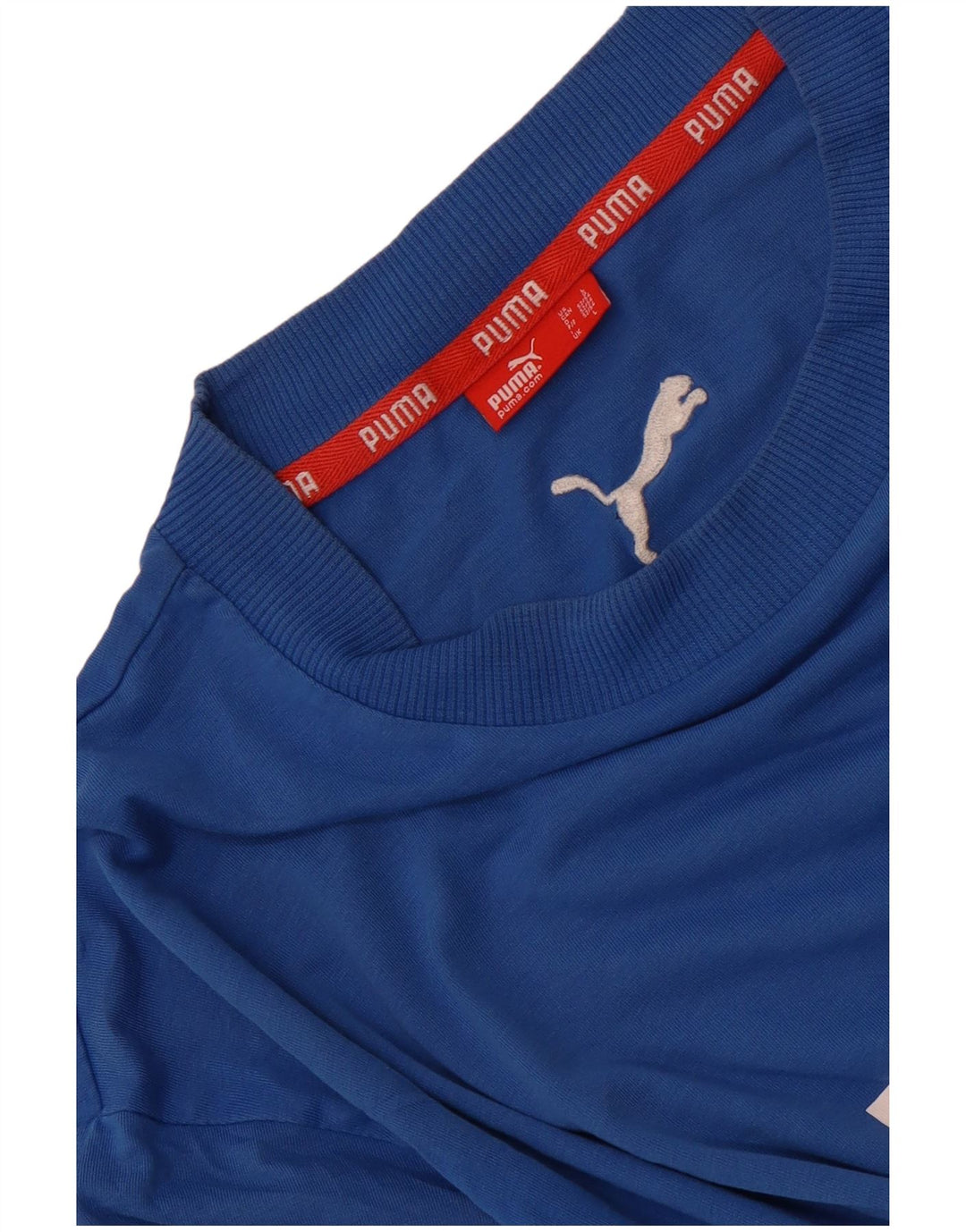 T-shirt grafica da uomo Puma grande in cotone blu