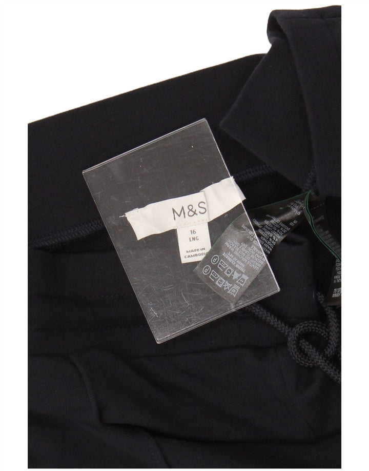 Pantaloni da tuta da donna Marks & Spencer UK 16 Large in cotone blu navy