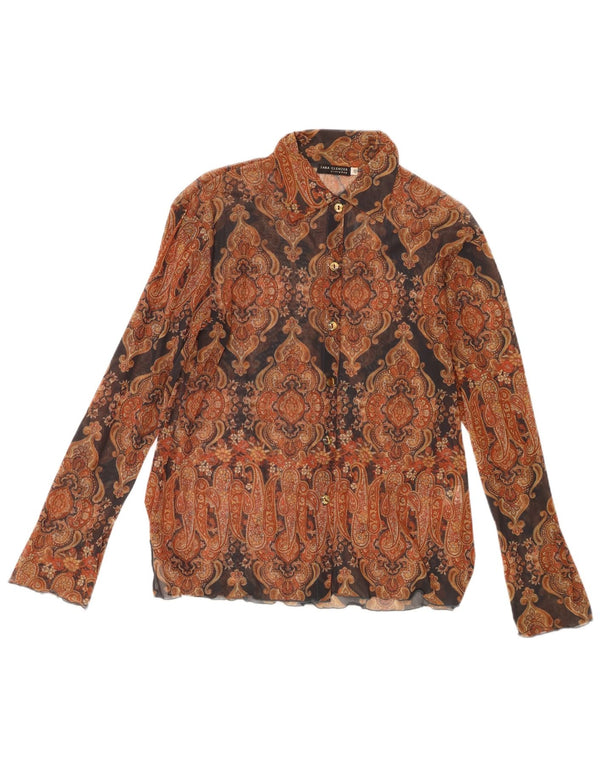 Sara Glenzer Camicetta trasparente da donna EU 46 XL Marrone Paisley