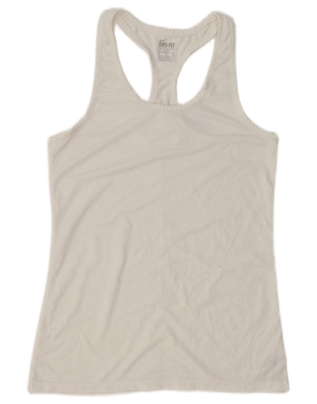 Canotta NIKE Dri Fit Slim Fit da donna UK 12 poliestere bianco medio