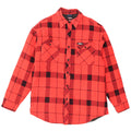 ELYSEE Camicia da uomo in flanella da boscaiolo in cotone scozzese rosso medio