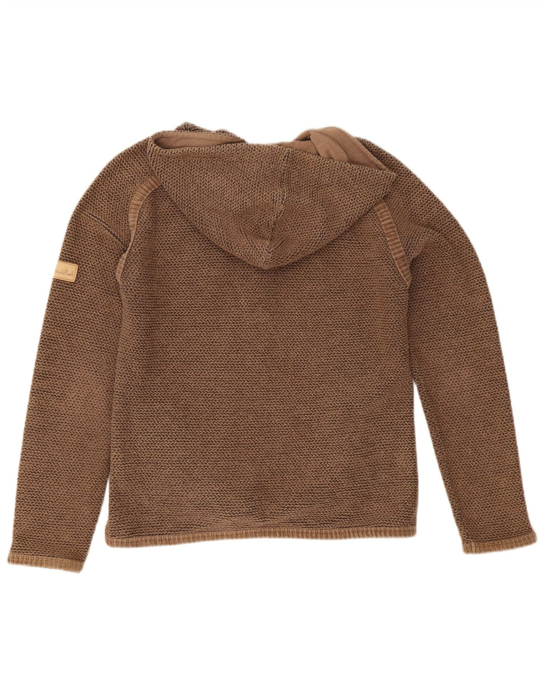 Maglione con cappuccio e zip oversize da donna Weird Fish UK 10 piccolo cotone marrone