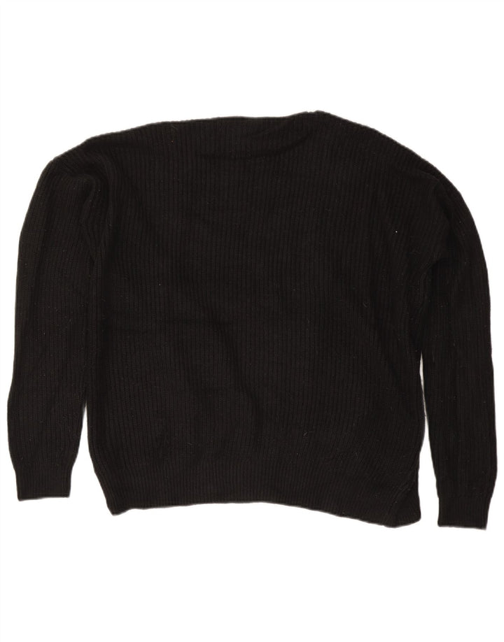 MOSSIMO Maglione cardigan aperto oversize da donna UK 14 Acrilico nero medio