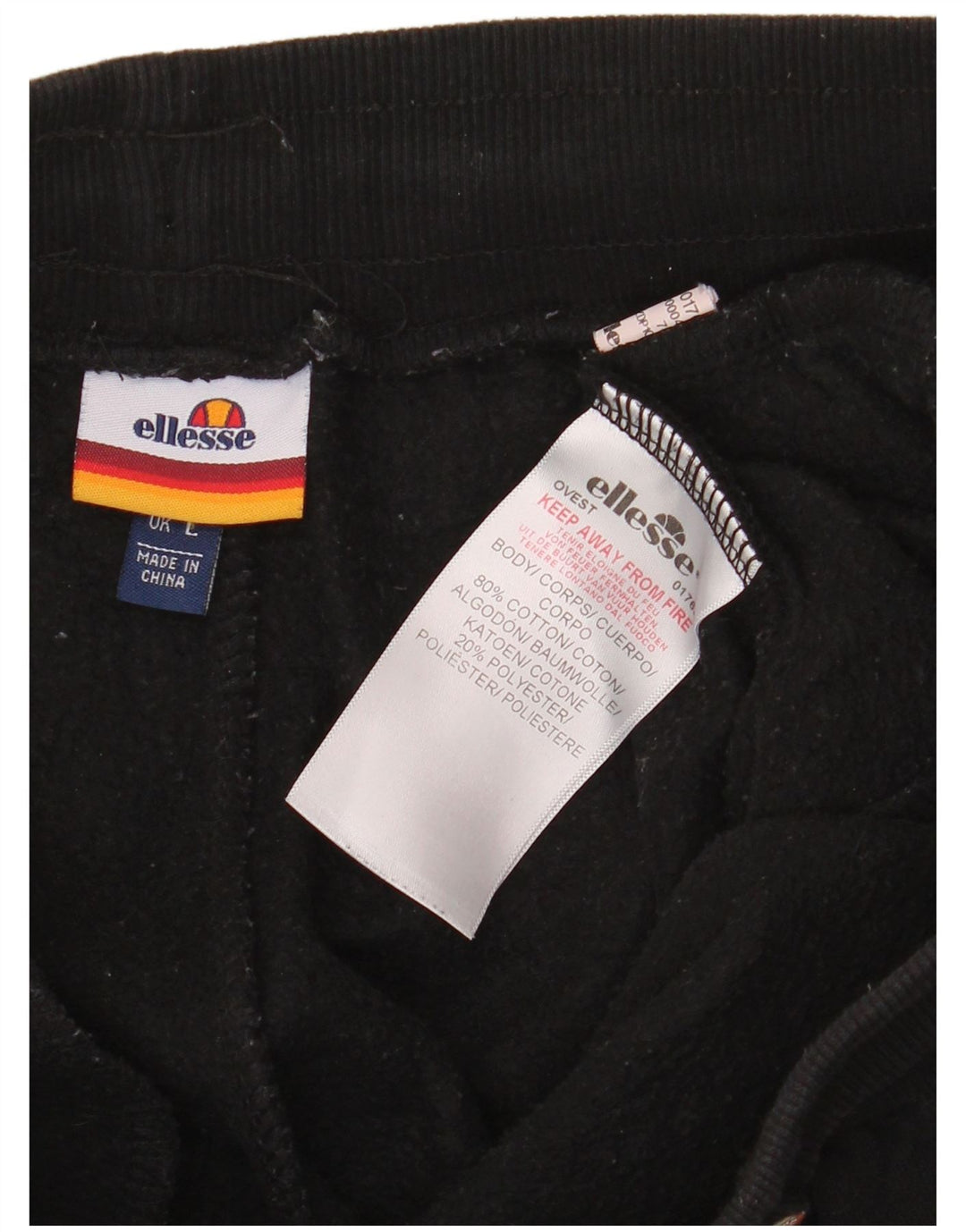 ELLESSE Pantaloni da tuta da uomo Joggers grandi in cotone nero