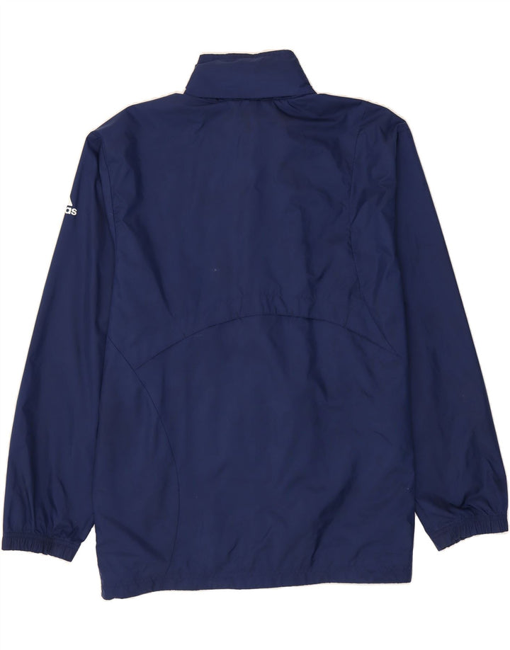 ADIDAS Mens Hooded Tracksuit Top Jacket UK 40/42 Medium Navy Blue Vintage Adidas and Second-Hand Adidas from Messina Hembry 