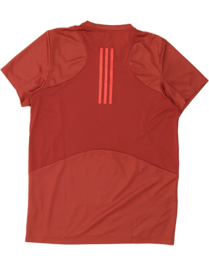 ADIDAS Mens T-Shirt Top Large Burgundy Polyester Vintage Adidas and Second-Hand Adidas from Messina Hembry 
