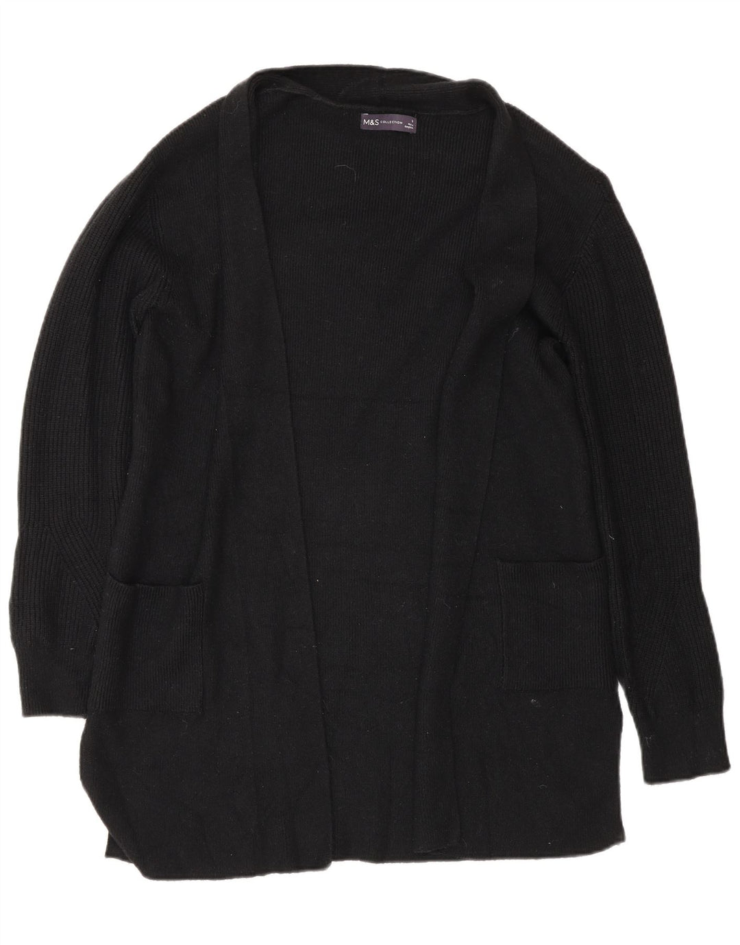 Maglione cardigan lungo da donna Marks & Spencer UK 10 piccolo nero