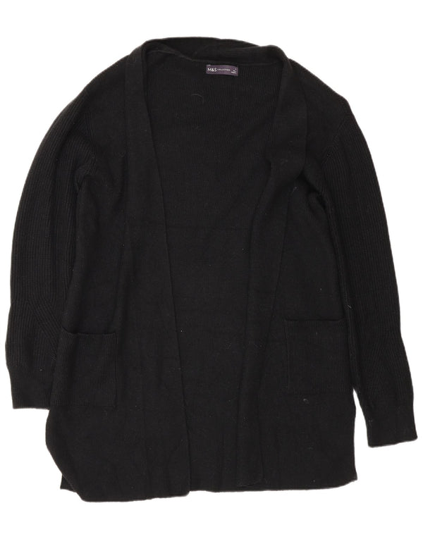 Maglione cardigan lungo da donna Marks & Spencer UK 10 piccolo nero