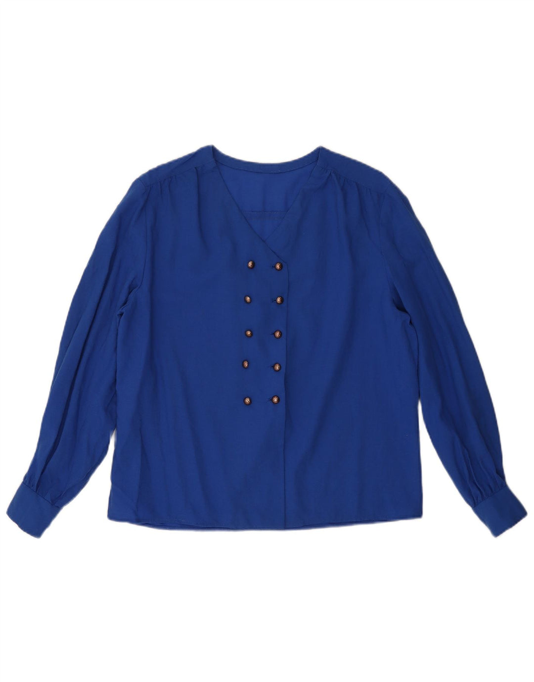 Camicetta camicia vintage da donna UK 16 grande blu