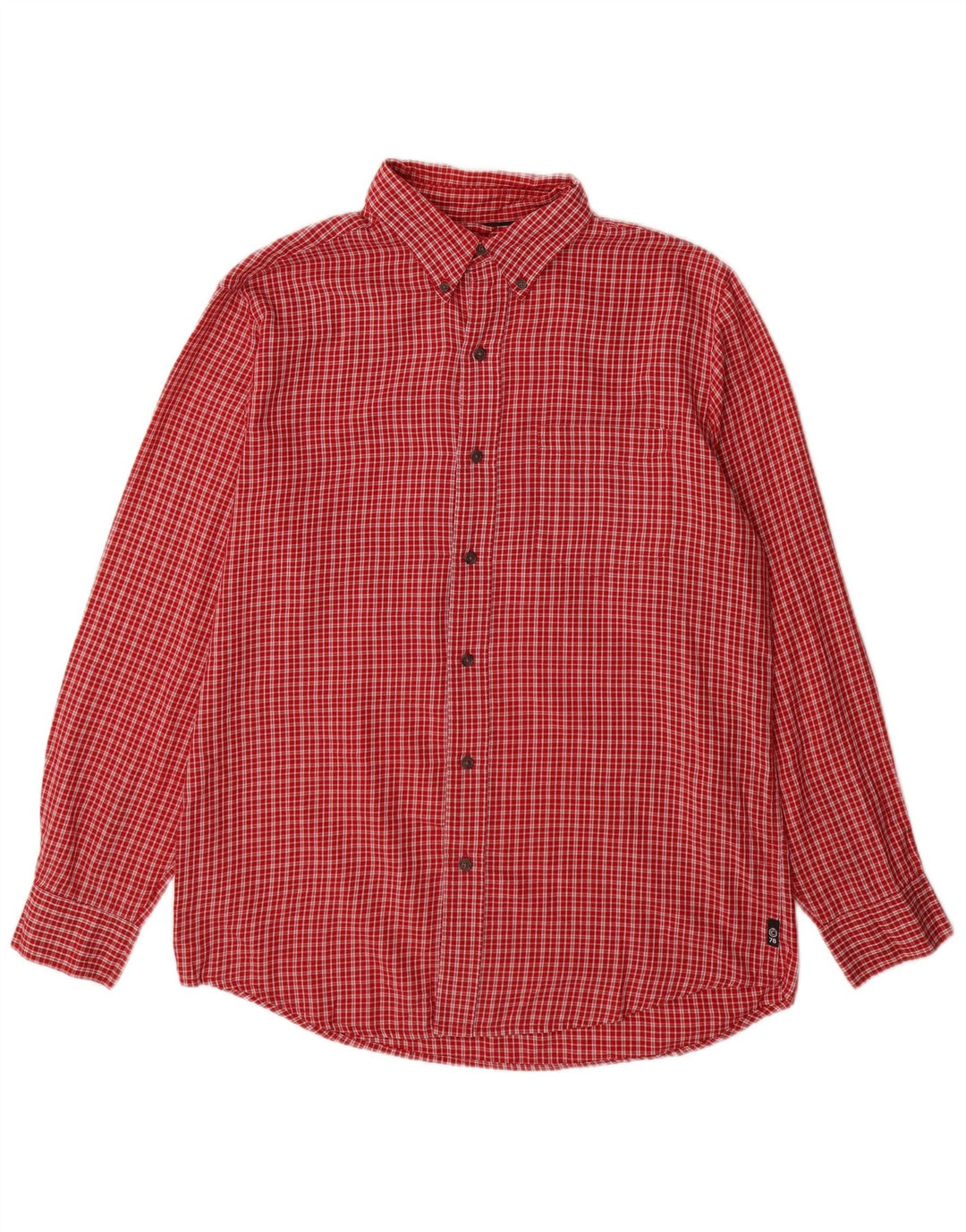 Chaps Camicia da uomo in flanella di cotone a quadri rossi medi