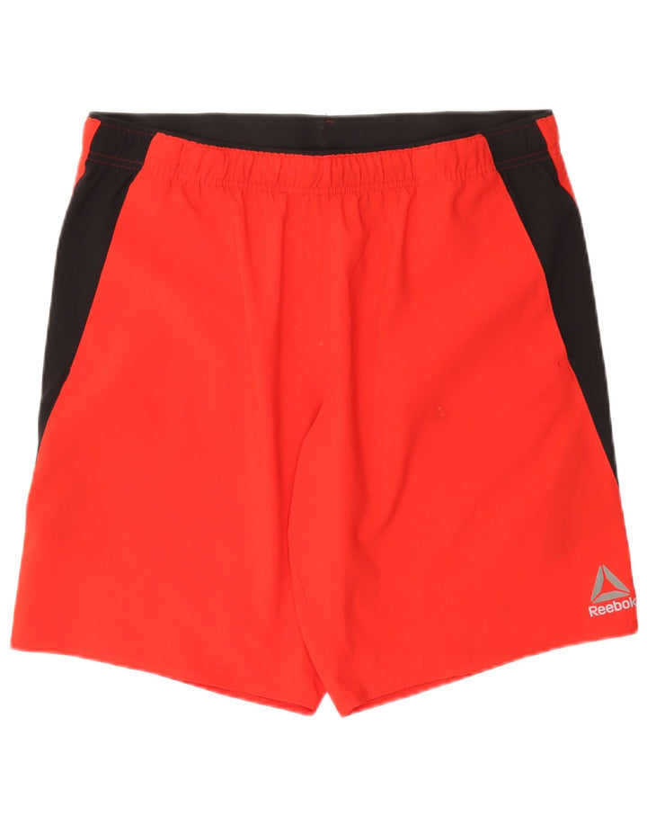 Pantaloncini sportivi REEBOK da uomo, grandi, in poliestere color block rosso